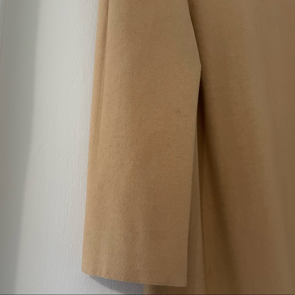 Zara Tan Wool and black Leather dress. - Picture 6 of 7